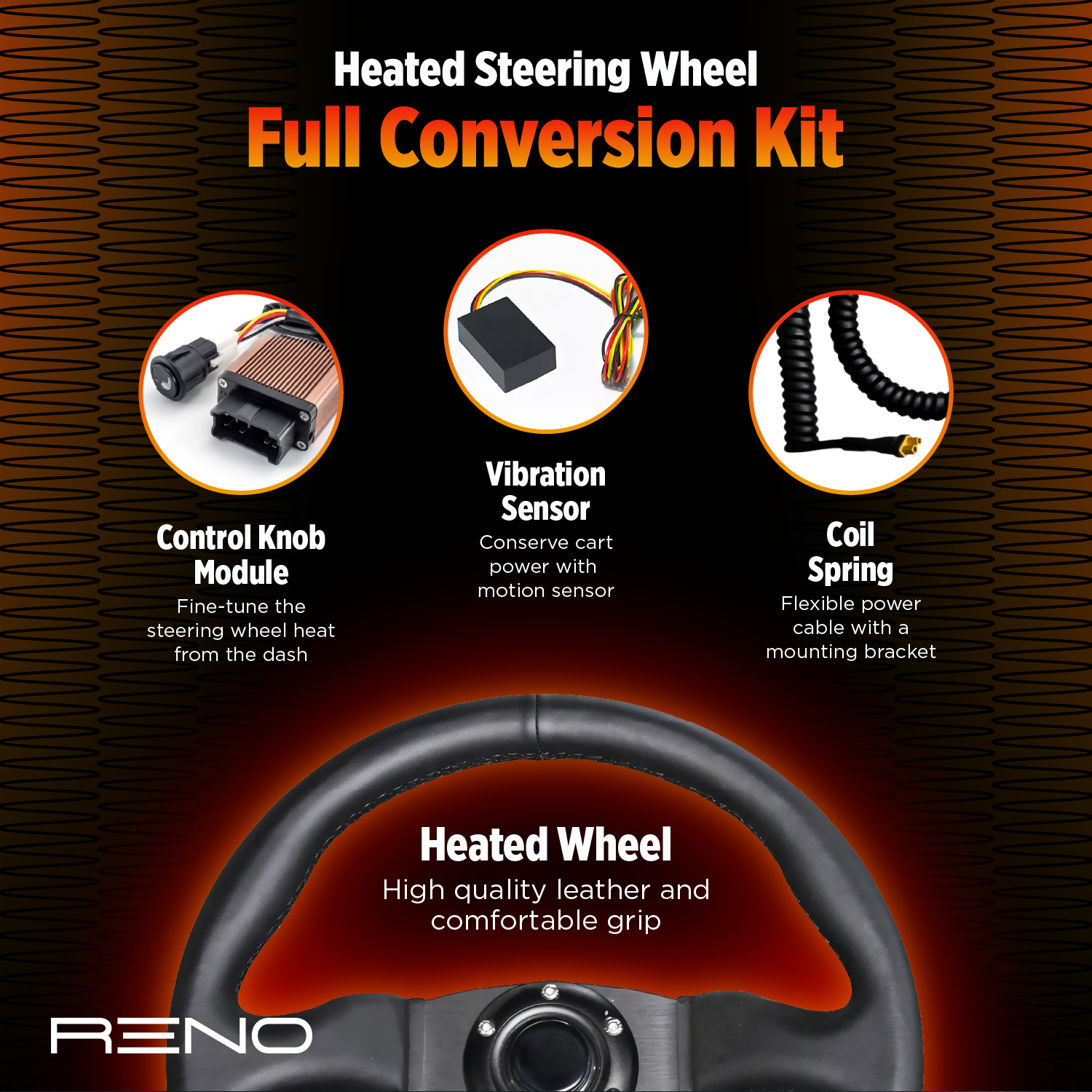 Universal Heated Steering Wheel Full Conversion Kit (Patent Pending) - RENO