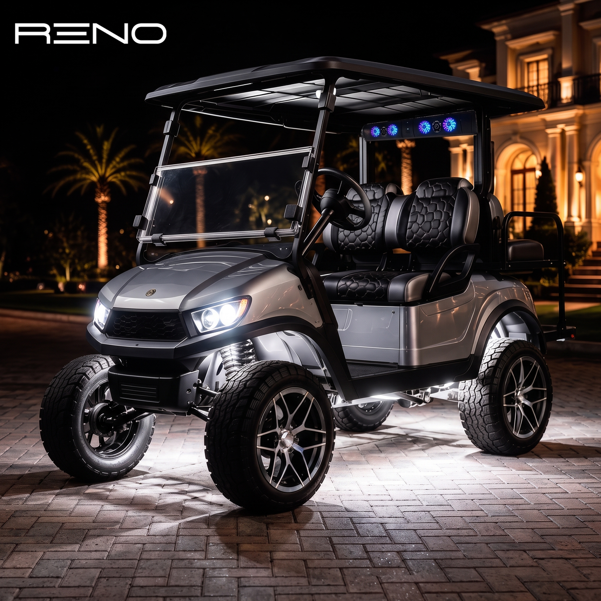 RENO Pure White RGBW Golf Cart Rock Lights