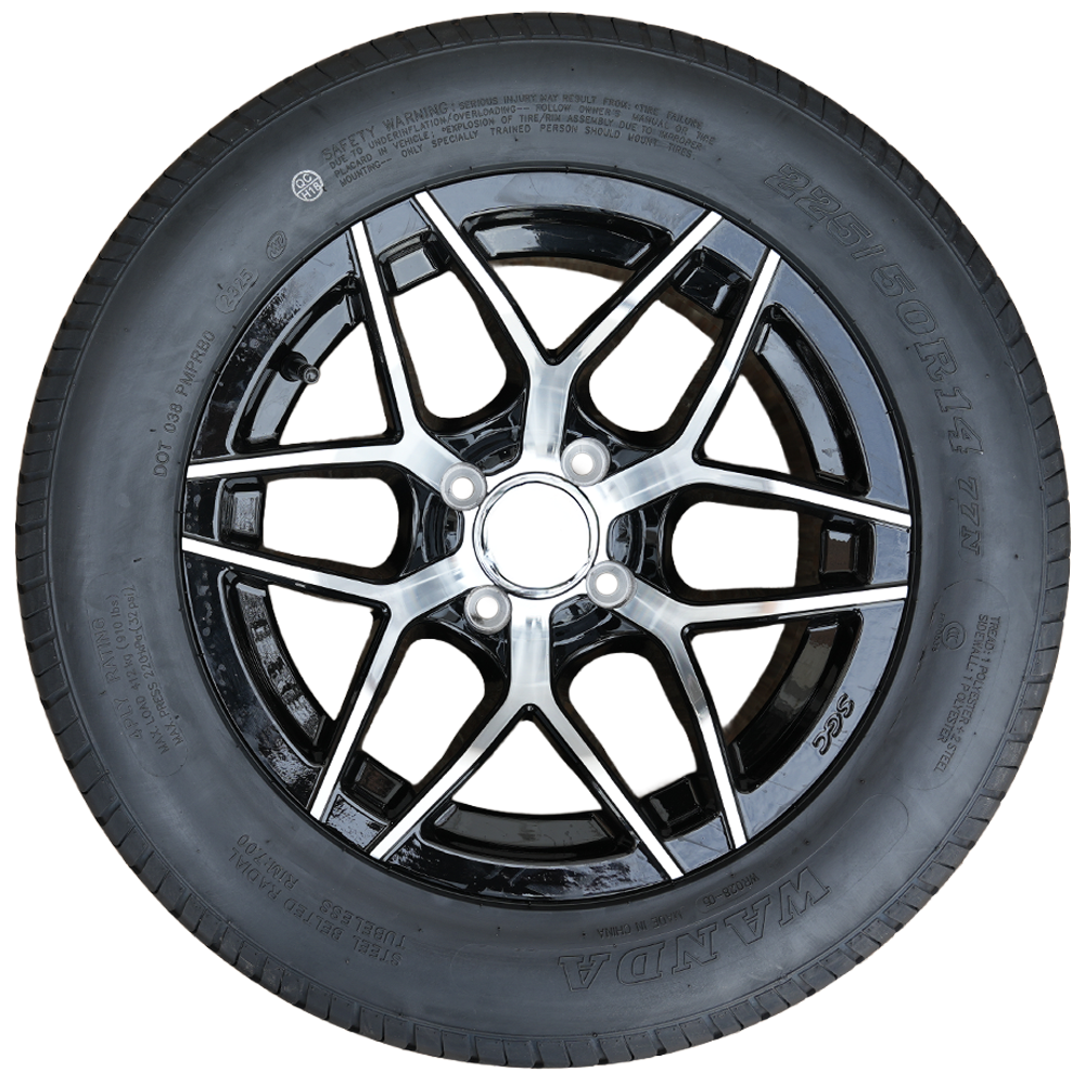 Chrome 14" Wheel and Tire Combo - RENO Performance