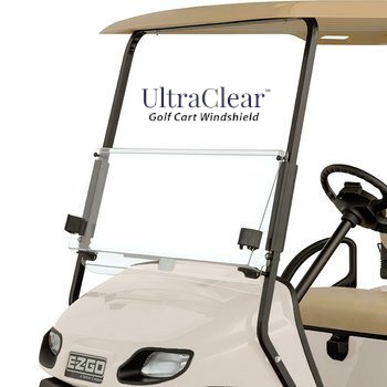 RENO UltaClear Folding Golf Cart Windshield | Clear & Tinted | Club Car, EZGO, Yamaha & More